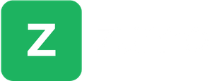 Una letra "z" minúscula negra sobre un cuadrado redondeado verde junto a la palabra "zumo" en minúsculas gris claro sobre fondo claro.